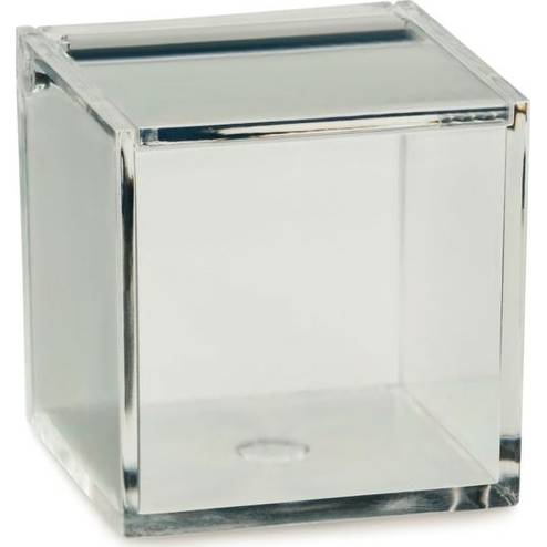 Kosmetická dóza SAFIRA plast, transparent, 6x6x6cm